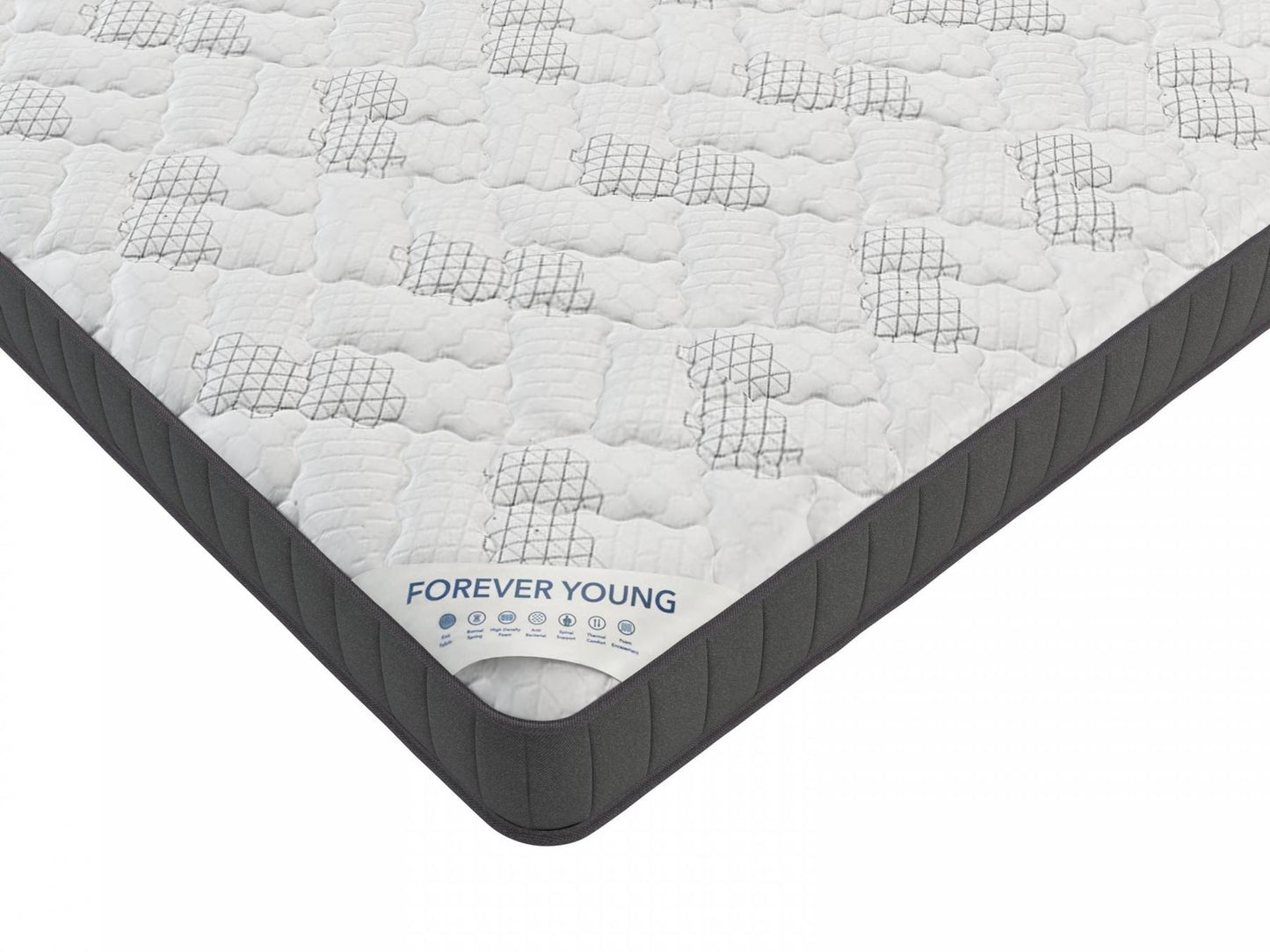 King , 9 inch , Firm , Hybrid Mattress with Bonnell Coil core from Bonelli Essentials by Ottomanson in white background close up look.