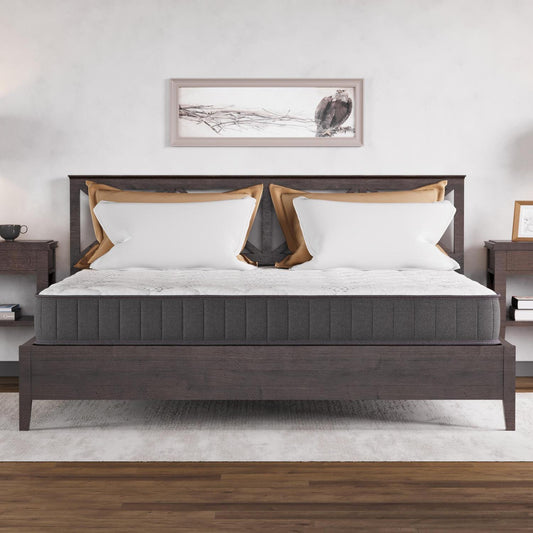 King , 9 inch , Firm , Hybrid Mattress with Pocket Coil core from Dulce Luxe by Ottomanson in bedroom lifestyle setting.
