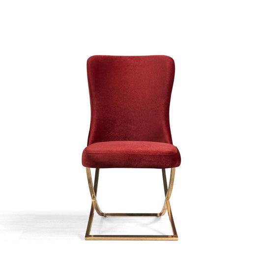 Sultan Collection Wing Back, Modern design, upholstered dining chair in  with   legs in white background the front view.
